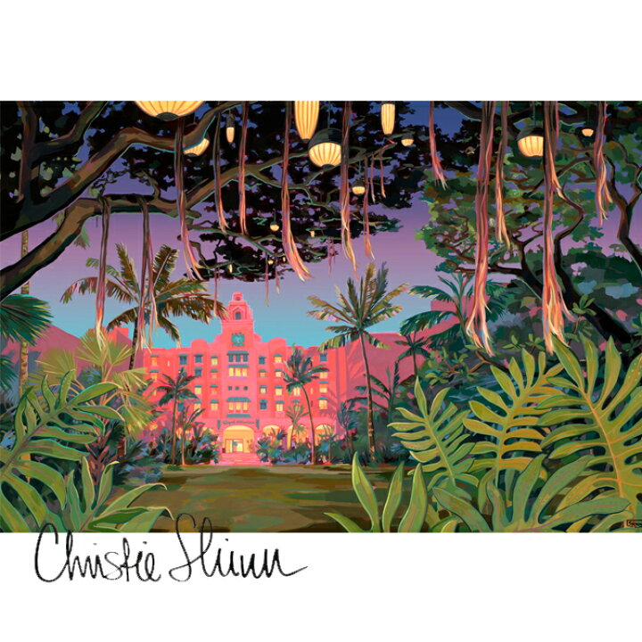 楽天市場 クリスティシン アートプリント Royal Hawaiian Sunset 28 0 35 5cm Christie Shinn ハワイ 絵画 アーティスト イラストレーター 画家 ハワイアンアート インテリア 絵 有名 人気 アート Ma Kai