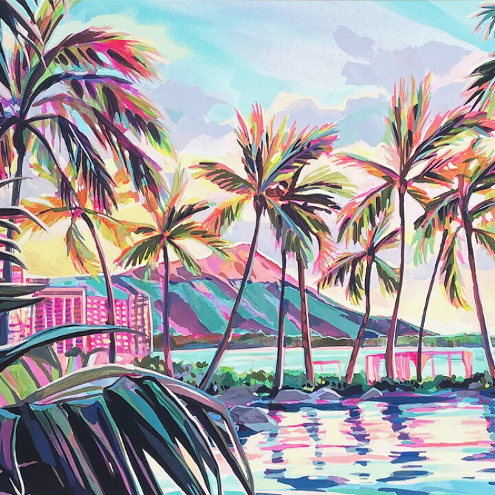 夏セール開催中 サーフィンカー絵画 イラスト画 自作絵画 Tech Muhoko Org