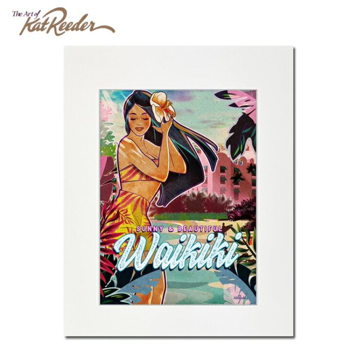 楽天市場】カットリーダー アートプリント Waikiki 28.0×35.5cm 
