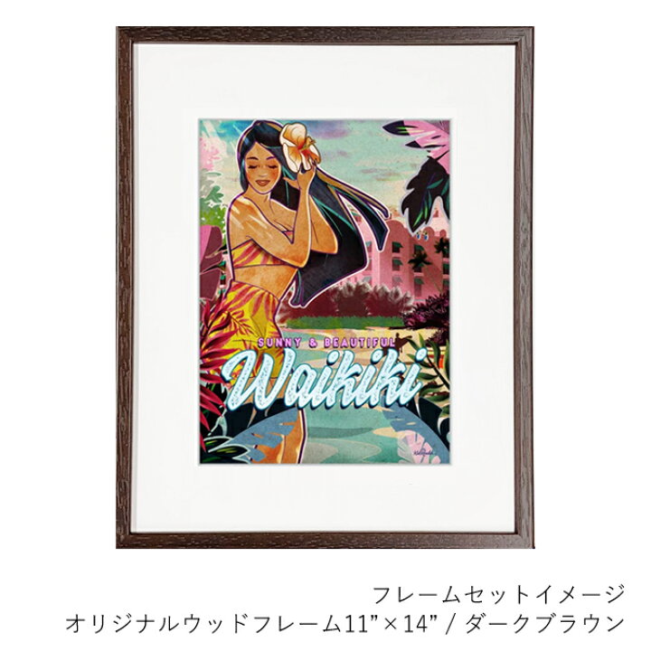 楽天市場】カットリーダー アートプリント Waikiki 28.0×35.5cm 