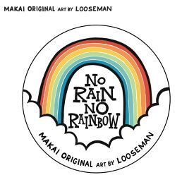 ルーズマン ステッカー 「NO RAIN NO RAINBOW」 【looseman LOOSEMAN ステッカー 防水 サーフィン サーフボード ハワイ ハワイアン サーフ カリフォルニア シール 西海岸 ビーチテイスト 海 波 防水ステッカー 車 スーツケース カスタム】