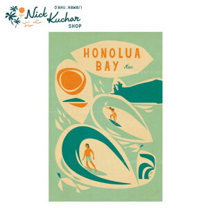 ニックカッチャー ハワイトラベルプリント Honolua Bay, Maui【Nick Kuchar nickkuchar ハワイ  ハワイアンアート ハワイアン雑貨 ポスター 絵画 絵 ハワイ アーティスト ロイヤルハワイアン ワイキキ