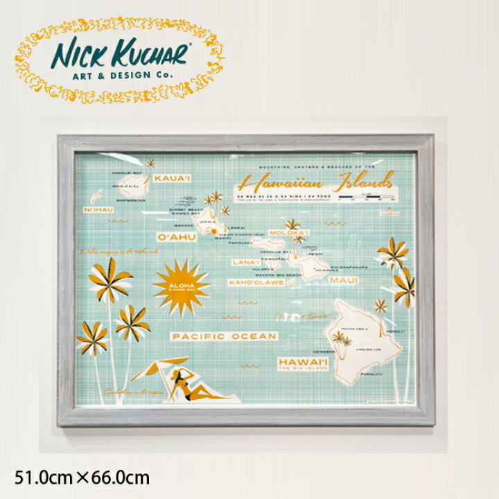 楽天市場】ニックカッチャー スクリーンプリント18×24 Hawaii island 