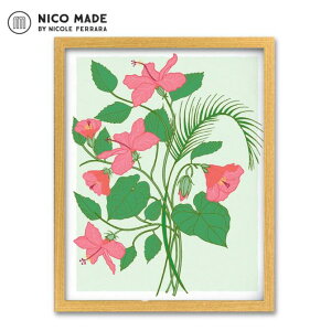 jRCh t[tA[gvg "Pink Hibiscus" 28.0×35.5cmynico made nC lC nCA A[g T[t nCG wRjA@ԁ@u[P@flower [Juh@C G C