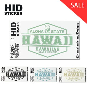 【SALE】HID ハワイアン アイランドステッカー HAWAII カメハメハ【ハワイ ステッカー 防水 ハワイアン雑貨 人気 ブランド お店 スマホ 車 カスタム お土産 クリア ハワイアン ロゴ イラスト