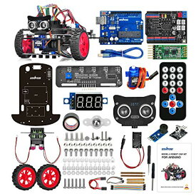 OSOYOO Arduino用 アルドゥイーノ UNO モデル3 ロボットカー DIY スターター キット プログラミング を 構築 するための リモート 制御 アプリ 教育 用 電動 ロボティクス コーディング 方法 の 学習 子供 、 学生 、 大人