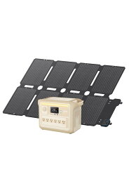 Anker Solix C1000 Portable Power Station (ベージュ) with Anker Solix PS100 Compact Portable Solar Panel ソーラーパネルセット ぽーたぶる電源 58分急速充電 大