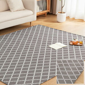 Sun Deco ���O �J�[�y�b�g 1.5�� ���O�}�b�g �􂦂� �`�F�b�N�� ������� ����~�� �I�[���V�[�Y�����K ���r���O�}�b�g �k�� ���ی� �z�b�g�J�[�y�b�g�Ή� �􉽊w�͗l 135x185cm ���F