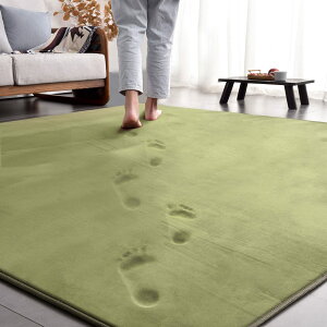 ラグ カーペット 低反発 ラグマット 3畳 厚手15mm 190x240cm 滑り止め付 洗える 防音 床暖房 ホットカーペット対応 防ダニ 抗菌 フランネル ウレタン 厚い じゅうたん 無地・グリーン AICOMRI