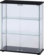 不二貿易 コレクションケース フィギュアケース 3段 幅70×奥行28×高さ86cm ブラック 強化ガラス ワイド…
