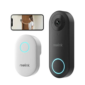 【2.4/5GHz WiFi】REOLINK 500万画質 ワイヤレスビデオドアベル 玄関チャイム付き Alexa対応 工事不要 インターホン 180°超広角ビデオドアホン 双方向音声 AI人体検知 プリモーション録画 検知エリア設定 Micro SDカー