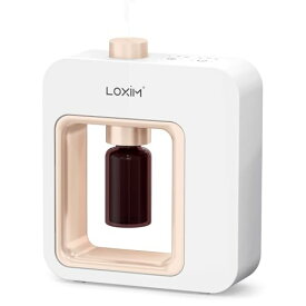LOXIM アロマディフューザー水なし ネブライザー式 ミスト化 市販アロマオイル適用 定時機能 3段階調整機能 USB充電式 コードレス使用可能 (Pride ホワイト)