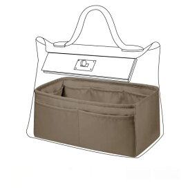 DGAZ バッグインナーバッグ インナーバッグ 高級シルク サテン トートバッグ用kelly2424 mini/29/35 Bags（エトープ、2424-29）