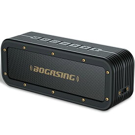 BOGASING M4 ワイヤレスポータブル Bluetooth スピーカー アウトドア IPX7 防水 防塵 耐衝撃 40W出力 大音量 重低音 ステレオ機能 マイク付き 最大24時間連続再生 USB-C接続 AUX ケープルポートTFカード対応 (bl