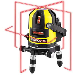 Firecore 5ライン レーザー墨出し器 FIR411R 高輝度 回転レーザー線 レーザーレベル【受光器セット】