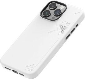 Aulumu A15 Vegan Leather for iPhone 15 Pro Max マグネットケース [ユニークな冷却窓] - Magsafe対応 [メタル個別ボタン] - ホワイト
