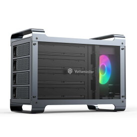 【RAID機能】Yottamaster 3.5インチ HDDケース USB3.0接続 RGBファン搭載 RAIDケース ゲーミング 4Bay外付けハードディスクケース 4台搭載可能 SATA3.0対応 ハードドライブエンクロージャ アルミ グレー[DF4R