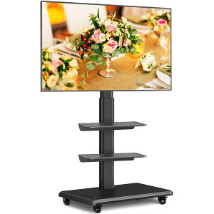 Rfiver �e���r�X�^���h �L���X�^�[�t�� tv�X�^���h �Ǌ񂹃e���r�X�^���h 27�E65�C���`�Ή� �e���r�� tv stand �ړ��� �o�I�t�� ���b�N��] ���������\ �ؐ��x�[�X �ω׏d40 kg VESA400x400�܂� ��