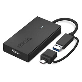 Plugable USB Type-C グラフィック変換アダプター、USB-C HDMI 用 Mac Windows 対応、最大解像度 1080p@60Hz の外部HDMIモニターを接続可能