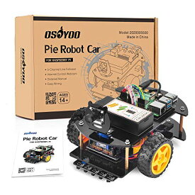 OSOYOO ロボットカー キット スマートカー Raspberry Pi 4 3B B+ ZeroW対応 STEM教育用DIYスマートキット 中学生と大人Pythonプログラミングの学習 超音波障害物回避、ライン走行、Wifi IOT コントローラー、W