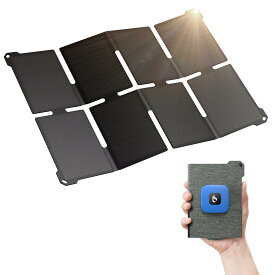 BigBlue ソーラーパネル ソーラー充電器 22W USB-A/Type-Cポート 小型 超軽量383g 折り畳み式 ソーラーチャージャー コンパクト IP68防水 折りたたみ式 携帯充電器 単結晶 25.4％高変換効率 軽量 防災グッズ 停電対策 ア