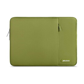 MOSISO ラップトップ スリーブバッグ 対応機種 Laptop 16インチ ポリエステル 撥水 保護 縦型ケース ポケット付き（クサ グリーン）