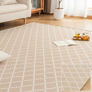 Sun Deco ���O �J�[�y�b�g 2�� ���O�}�b�g �`�F�b�N�� ������� ����~�� �􂦂� �I�[���V�[�Y�����K ���r���O�}�b�g �k�� ���ی� �z�b�g�J�[�y�b�g�Ή� �􉽊w�͗l 185x185cm �x�[�W��I028-185185BE