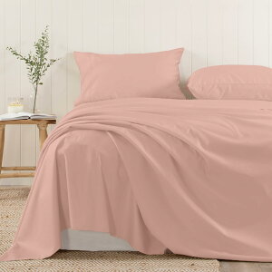 Pizuna (ピズナ) フラットシーツ クイーン - 天然100%コットン 高級400スレッドカウント 長繊維(ロングステープル)サテン織り、 洗濯機対応 ベッドリネン 1枚 230×270cm