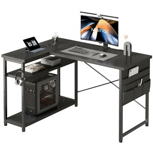 Maihail デスク 机 pcデスク パソコンデスク l字デスク 右棚左棚 幅120cm desk コーナーデスク つくえ 棚板高さ調節可能 作業机 L字型 勉強机 在宅ワークデスク リモートワーク ゲームデスク ラッ