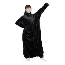 [バウヒュッテ] 着る毛布 はだけない着る毛布 HFD-HB25-M-BK ブラック M
