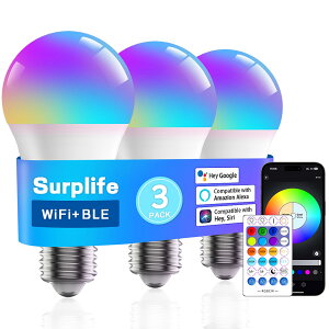 OKALUMI X}[gd E26 LEDd F 9W 800lm邢 X}[gCg AlexaΉ d Google HomeΉ dFEFEFΉ 1600FRGB y ԐڏƖ NX}X X}[gł񂫂イ 3