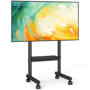 Rfiver テレビスタンド キャスター付き テレビスタンド ハイタイプ 40・75インチ対応 耐荷重50kg テレビ台 大型 モニタースタンド tvスタンド VESA400*400mm 高さ調整可能 棚板付き 家用 業務用