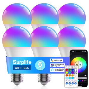 OKALUMI yKiszX}[gd E26 LEDd F 9W 800lm邢 X}[gCg AlexaΉ d Google HomeΉ dFEFEFΉ 1600FRGB y ԐڏƖ NX}X