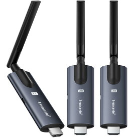 ワイヤレス HDMI 送受信機セット 1×送信機+2×受信機 小型 Lemorele 受信機4台増設可能 拡張モード対応 HDMI 無線化1080P/5Ghz/200m安定転送距離 HDMI 無線 映像音声同期出力 ストリーミングメディア 日本技適認証済【