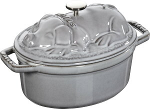 staub �X�g�E�u �u �s�M�[ �R�R�b�g �O���[ 17cm �v ���� ���� �z�[���[ �� IH�Ή� �y���{���K�̔��i�z La Cocotte Special Shape 40500-176