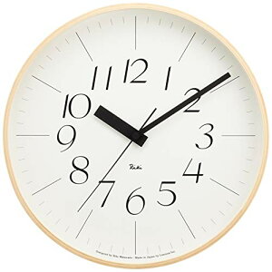 レムノス 掛け時計 アナログ 電波時計 天然色木地 リキクロック RIKI CLOCK RC WR08-26 Lemnos ベージュ 直径:30.5cm