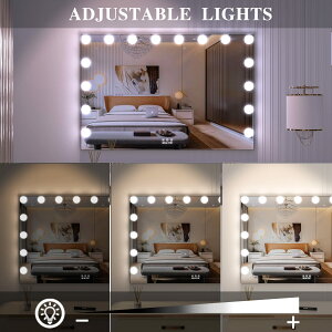 BEAUTME ���D�~���[ ���~���[ ���ϋ� 3�F���C�g���[�h ���邳���� LED�d��16�t�� �n���E�b�h�~���[ ����t�� ���/�Ǌ|�����p (�u���b�N, 91.1x61.6cm)