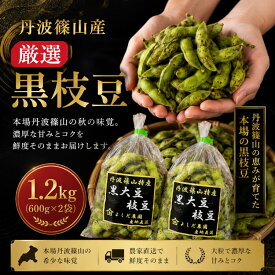 丹波篠山 黒枝豆 1.2kg（600g×2袋）【令和8年新豆】 送料無料 農家直送 大粒 黒豆枝豆 国産 高級 秋の味覚 ギフト お取り寄せ 10月発送予定 家庭用 人気No.1