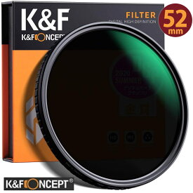 レンズフィルター K&F Concept NDフィルター 52mm 可変式 ND2-ND32 減光フィルター X状ムラなし 超薄型 レンズフィルター ネコポス 送料無料