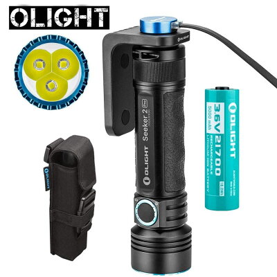 OLIGHTオーライトSEEKER2PROブラック3200高ルーメン最強led懐中電灯3個CREEXP-LLED最強ルーメンライト5段階切替フラッシュライト強力パワーと電池残容量インジケーター持ちハンディライト217005000mAh充電電池付き