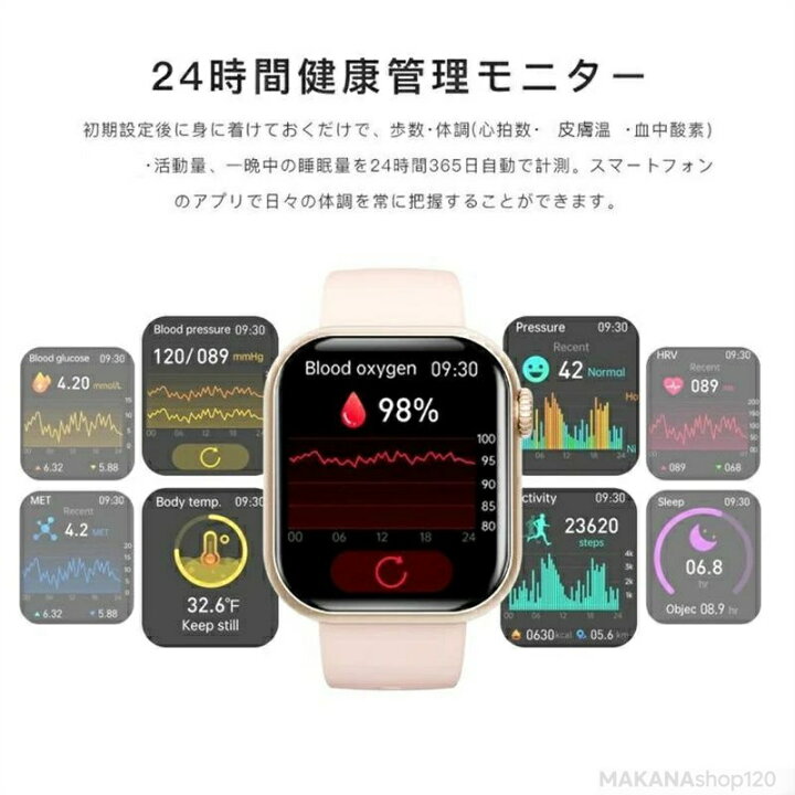 楽天市場】【SALE]】スマートウォッチ センサー IP67防水 健康管理 