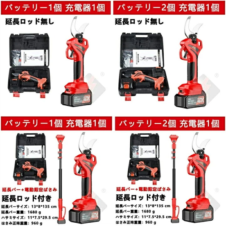 楽天市場】電動剪定ばさみ 剪定ばさみ 充電式 コードレス 切断直径40mm 