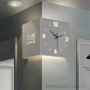 三年保証】両面時計 角時計 デジタル時計 リビング 壁掛け センサースイッチグロー 明るい デジタルコーナー壁掛け時…