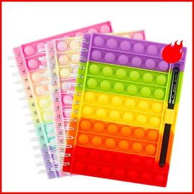【SS限定★10%OFF! 送料無料 3色 80ページ】 プッシュポップ ノート ノートブック ストレス解消グッズ プッシュ ポップ バブル 知育 スクイーズ カラフル バブル感覚 プッシュポップポップ ストレス プッシュポップバブル フィジェットおもちゃ