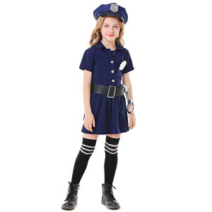 【200円クーポン配布中!】 ハロウィン衣装 女の子 ポリスマン コスプレ キッズ 警察官 ポリスウーマン コスチューム 婦人警官 衣装 子供 軍服 おまわりさん 制服 パーティー道具
