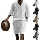 セットアップ メンズ 上下セット ジャージ スウェット 夏服 Vネック Tシャツ 半袖 パンツ 短パン 5分丈 アロハシャツ ショートパンツ ハーフパンツ メンズ プルオーバー 2点セット おしゃれ 大きいサイズ 無地Tシャツ 部屋着 運動着 通勤 カ
