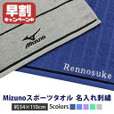 刺繍料金込み 名入れ スポーツタオル ミズノ 刺繍 mizuno 刺しゅう 無地 34x110cm 綿100% タオル ブランド 公式認定販…