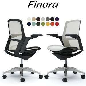 オカムラ フィノラ オフィスチェア C781AR ミドルバック ボディ:ブラック 脚:ポリッシュ 座:メッシュ パネル:ブラック 可動肘 Finora okamura_ 岡村製作所 椅子 イス チェア 国産 日本製 完成品 ジウ