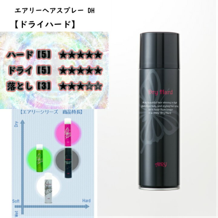 楽天市場】＼送料無料／AIRY エアリー ヘアスプレー DH≪ドライハード 