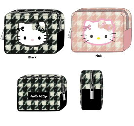 キティ　ポーチ　サンリオ　サンリオポーチ　メイクポーチ　化粧ポーチ　コスメポーチ】ハローキティ マルチポーチ 千鳥格子シリーズ